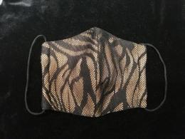 マスク、黒レース×ベージュ